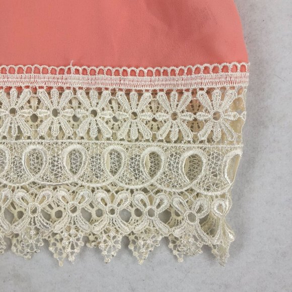 Potter's Pot NWOT Women's Size Small Peach White Lace Trim Sleeveless Camisole - Picture 3 of 10